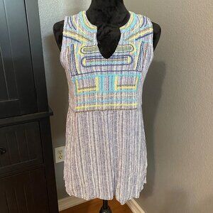 Tribal Jeans Tank Top Size‎ Small Tunic Embroidered Boho Gypsy Hippie V Neck